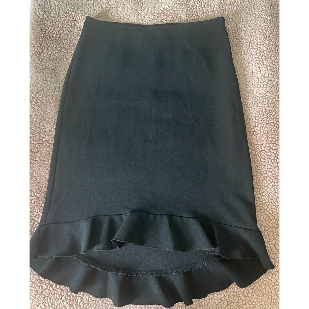 XOXO In America and Abroad Women's Black A-Line Ruffle Hem Skirt Size 7/8